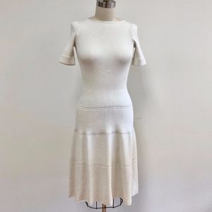 ST. JOHN ivory knit bodycon dress